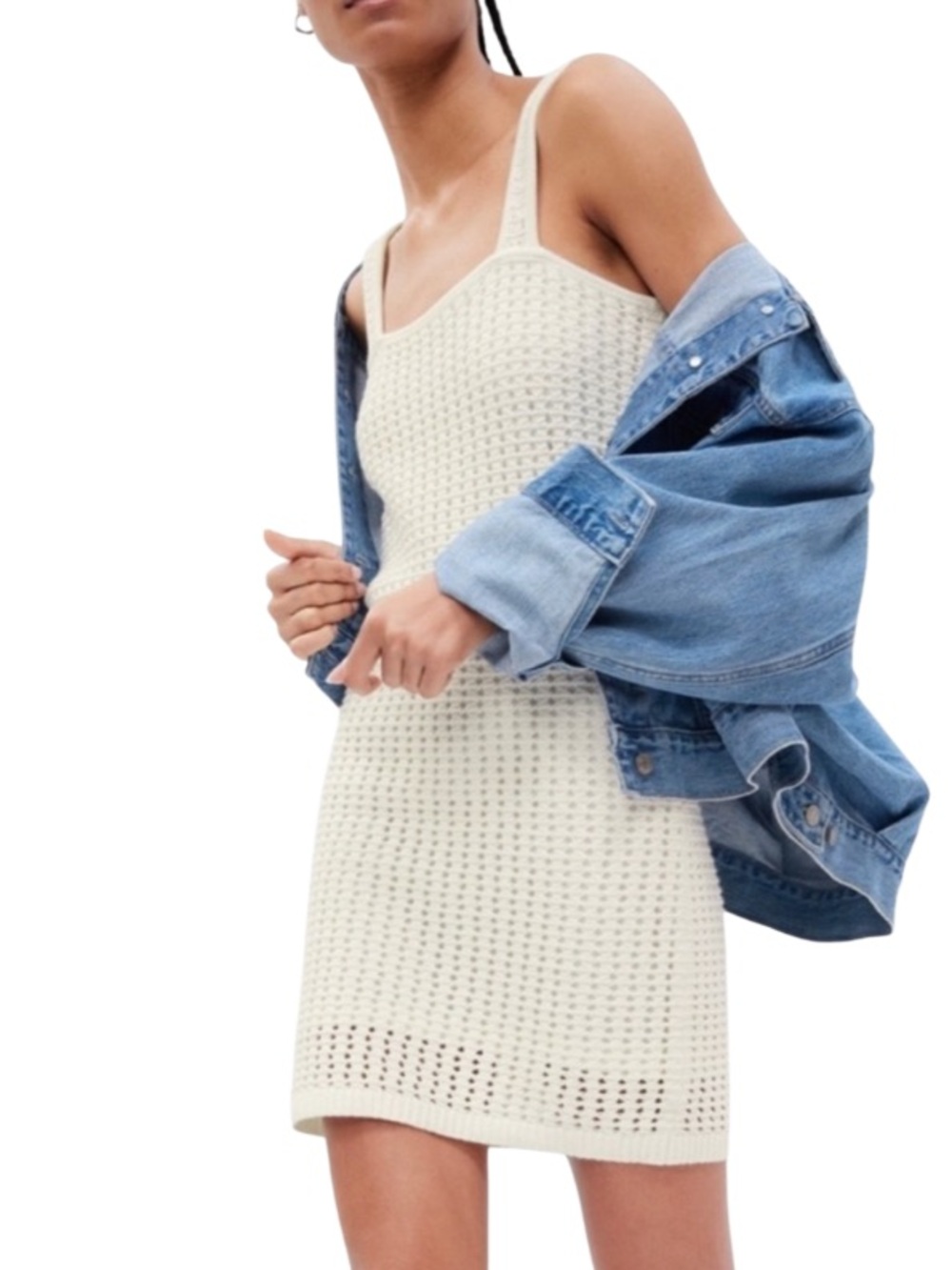 Gap Crochet Mini Dress. Off White Size Medium NWT